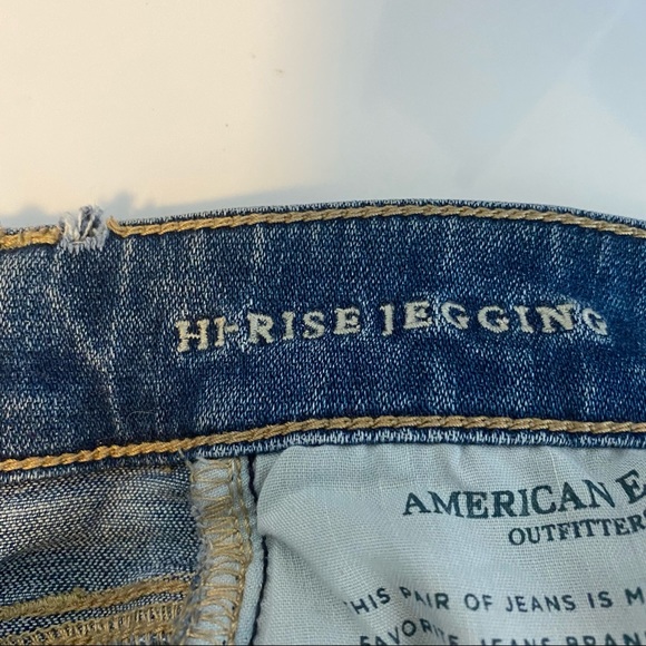 American Eagle Distressed Hi Rise Jegging Jeans Size 2 - Picture 6 of 7